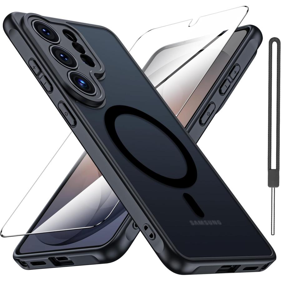 即納 ギャラクシー ケース 半透明 マット MagSafe 対応 フィルム付き