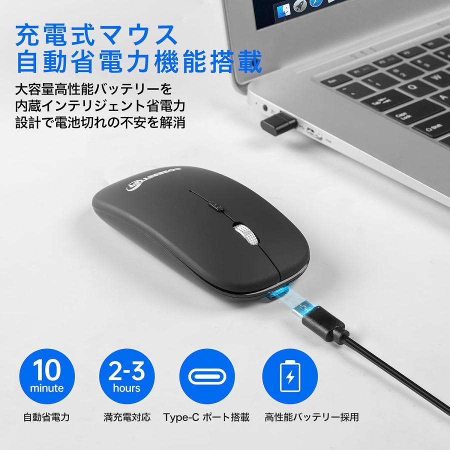 即納 ワイヤレスマウス 無線 マウス ブラック USBレシーバー 2.4G USB