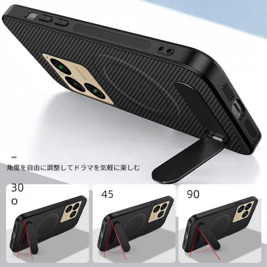 ソニー エクスペリア ケース アラミド繊維 キックスタンド 薄型 レンズ