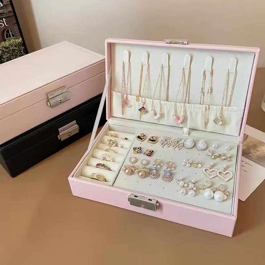 ジュエリーボックス アクセサリーケース ネックレスケース レザー 全3