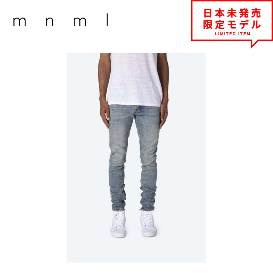 mnml（ミニマル） デニムパンツ M5 Denim｜ブルー 裾ジップ ストレート