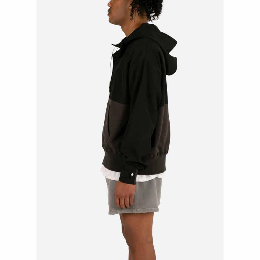 日本未発売 mnml ミニマル ラバー ハーフジップ フーディー ブラック mnml（ミニマル） 即納 フーディー パーカー HOODED NYLON PULLOVER