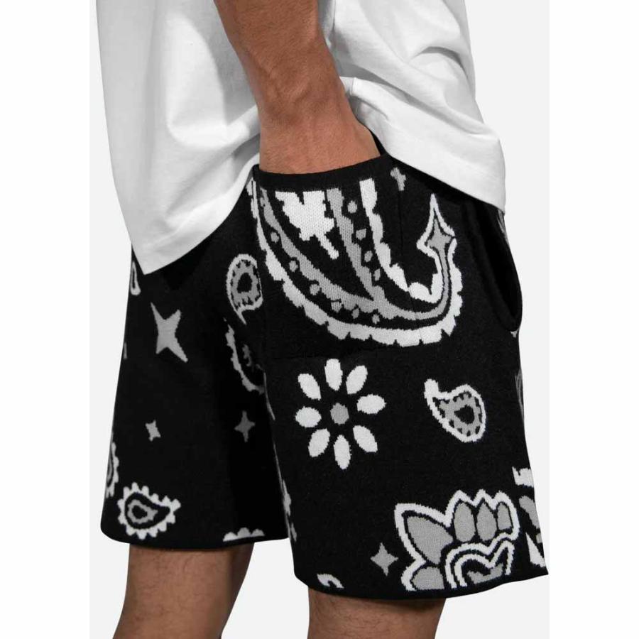 mnml ミニマル ペイズリー ニット ショートパンツ 全3色 PAISLEY mnml ミニマル ペイズリー ニット ショートパンツ 全3色 PAISLEY