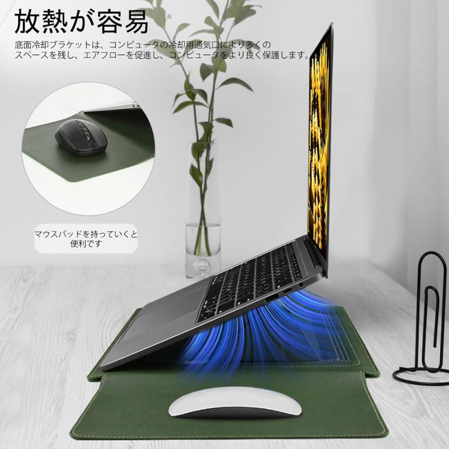 【レザーPCケース】イタリアンレザー ネイビー パソコン 13.14.15インチ パソコンケース パソコンバッグ 全4色 革製 防水 13-14 / 15-15.6