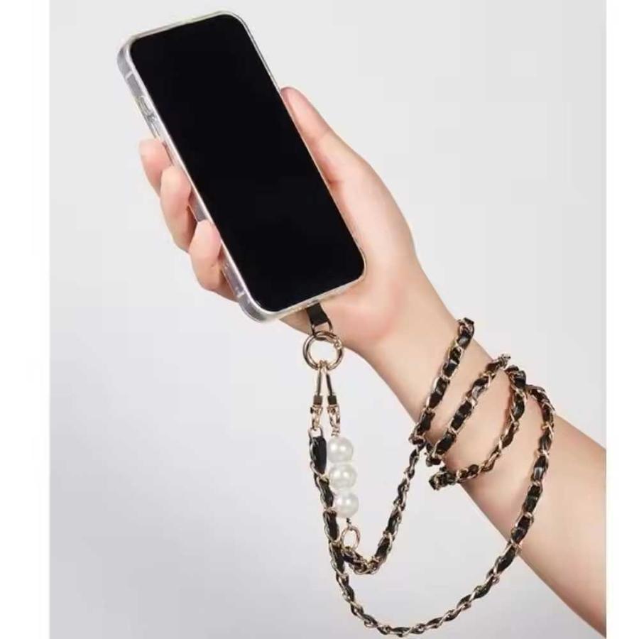 スマホ ショルダー ストラップ メタル パール クロスボディ 全4色