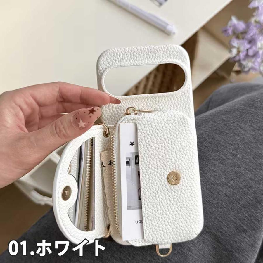 グーグル ピクセル 10 / 9 シリーズ対応 PUレザー カード収納 ジッパー