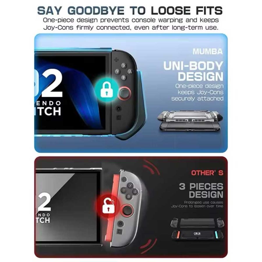 Nintendo Switch 2 カバー TPU PC 耐衝撃 人間工学 グリップ 全12色