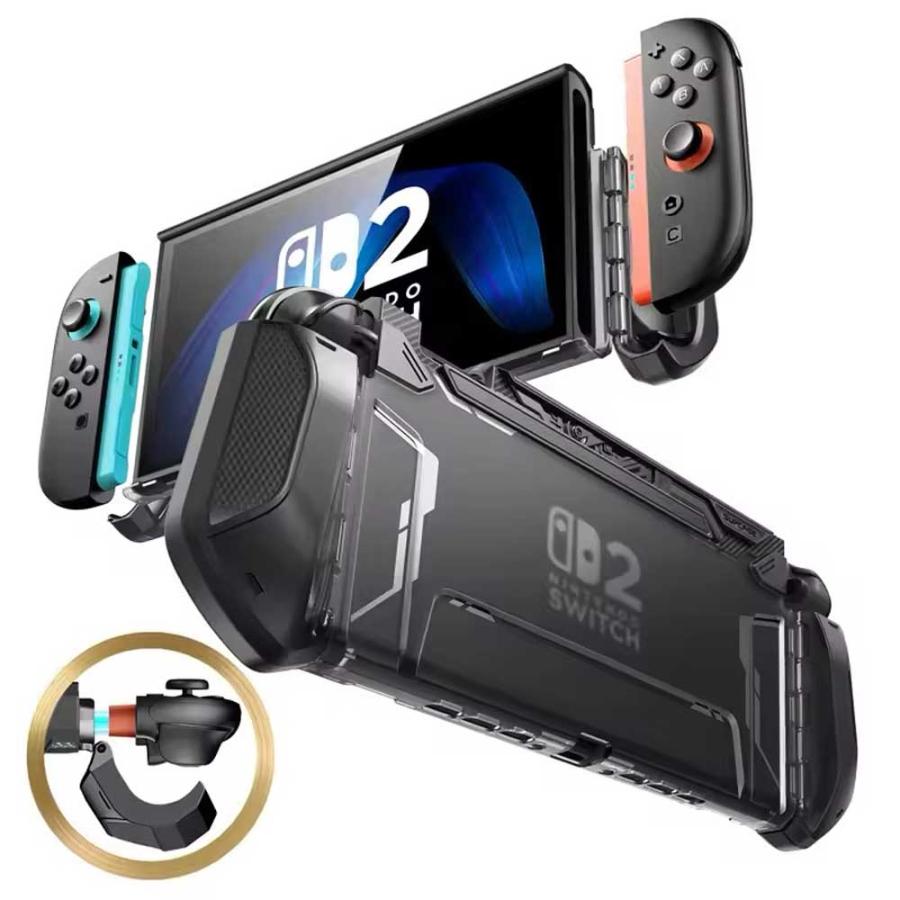 ニンテンドースイッチ カスタム カバー Nintendo Switch 2 カバー TPU PC 耐衝撃 人間工学 グリップ 全12色