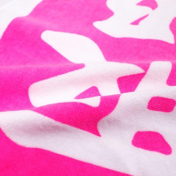 即納 日本製 おもしろ フェイスタオル 取扱注意 デザイン ネオンピンク