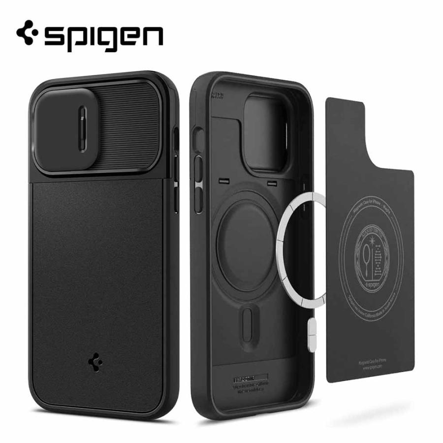 Spigen iPhone13ケース MagSafe マグ・アーマー ブラック Spigen アイホン13ケース MagSafe マット・ブラック マグ・アーマー ACS03546