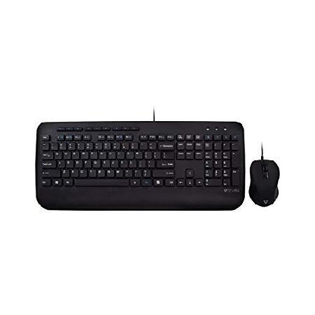 V7 CKU300US Pro USB Keyboard Mouse Combo US Full Size Palm Rest English QWERTY