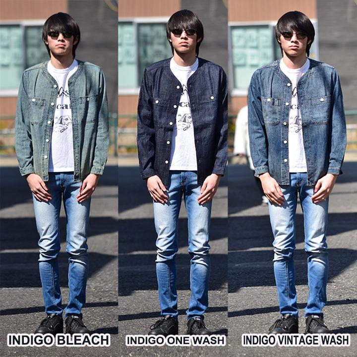 Houston デニムシャツ メンズ 長袖 ノーカラー ワークシャツ ヒューストン おしゃれ かっこいい 30代 40代 50代 60代 大人 カジュアル メンズファッション 401 Smart Spice 通販 Yahoo ショッピング