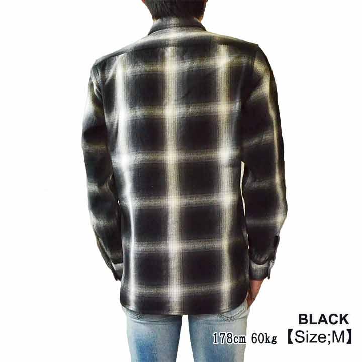 オンブレー チェックシャツ メンズ 長袖 | M~2XL 全3色 大きいサイズ 厚手 アメカジ 秋冬 秋服 ブランド ヒューストン ビエラ シャツ｜smart-spice｜06