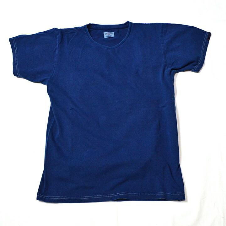 tシャツ 半袖 メンズ Vネック 本藍染め アメカジ 厚手 日本製