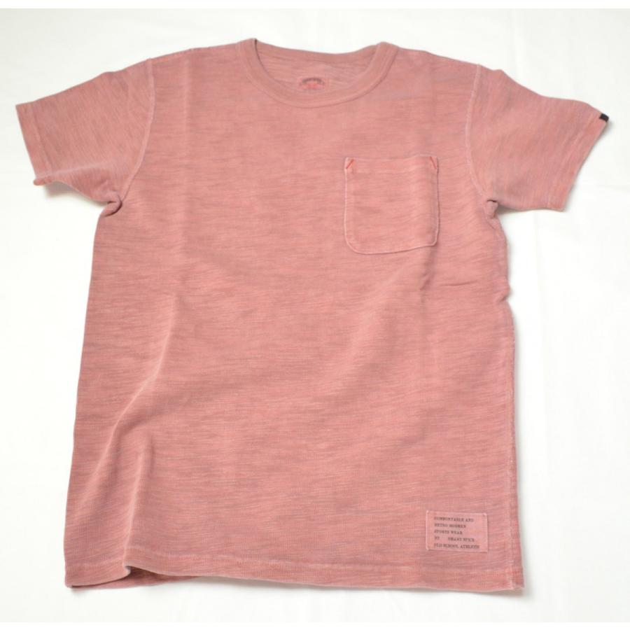 tシャツ メンズ 即納 スマートスパイス メンズ 超極厚10番単スラブクルーネックポケットTシャツ半袖 WELL WORN RED｜smart-spice｜07