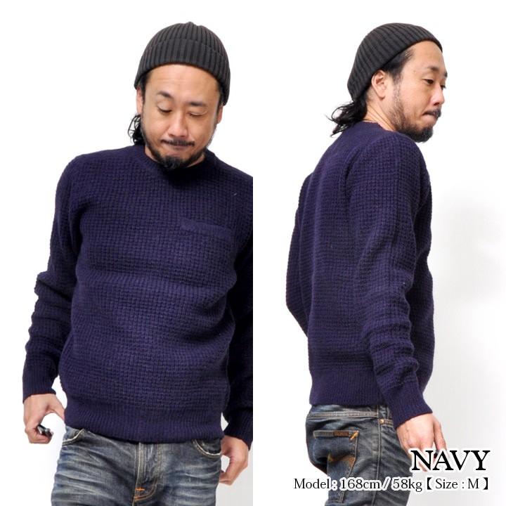 送料無料 スマートスパイス メンズ ワッフル編み クルーネックセーター ネイビー あったかい おしゃれな ニット 胸ポケット付 Smk0101 Navy Smart Spice 通販 Yahoo ショッピング