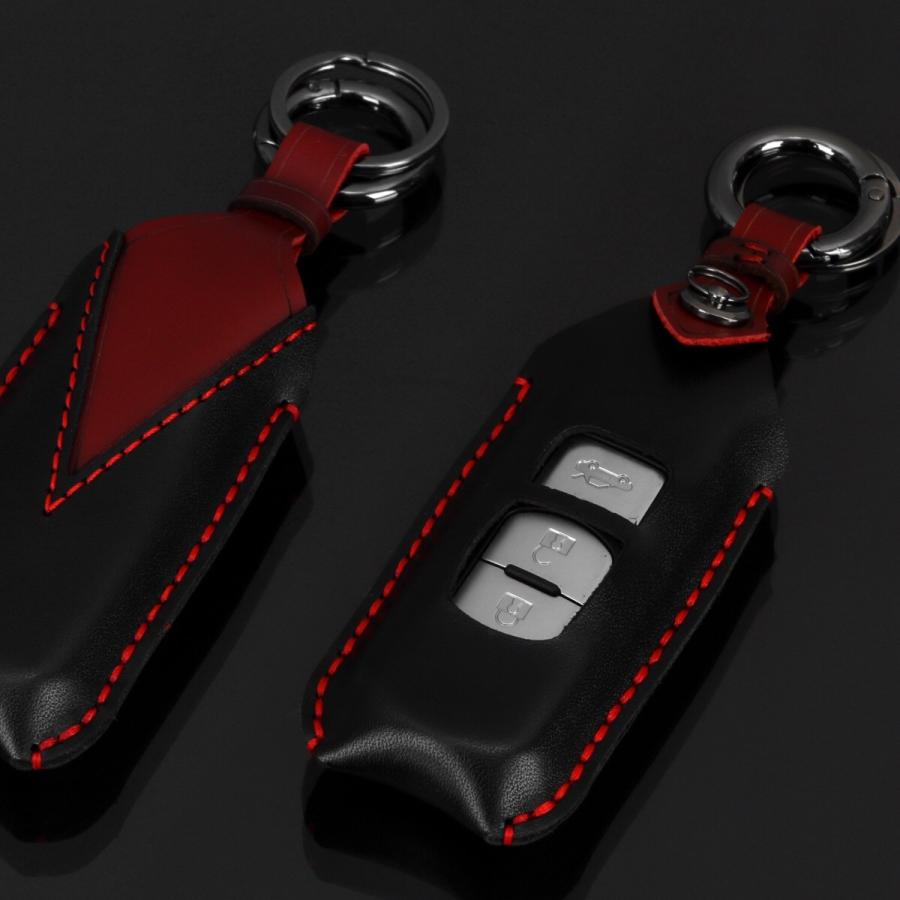 マツダ 新型 CX5 CX8 CX3 本革 レザー キーカバー 3ボタン パワー