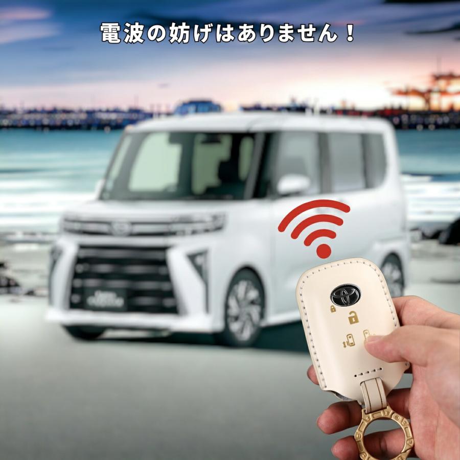 箔押し キーケース ダイハツ レディース キャンバス キーカバー トヨタ ライズ ダイハツ ロッキー 新型タフト タント カスタム 本革 キーケース  納車祝い A4｜smart-ya｜10