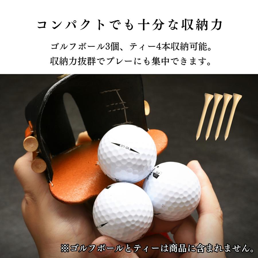 ゴルフ ボールケース 本革 3個入れ ゴルフボール ケース ティーケース