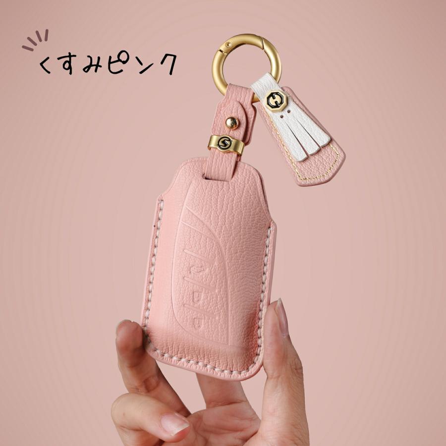 ピンクうさぎ様リクエスト品】LEXUS レクサス純正 キーケース 本革 スマート くすみカラー レクサス キーケース LEXUS キーカバー NX RX UX 本革