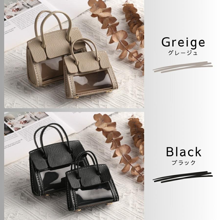 ミニバッグ風 スマートキーケース 本革 レディース クリア 窓付き