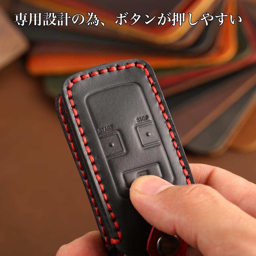 トヨタ 新型ルーミー エンジンスターター ケース ダイハツ カバー 日産 キックス ライズ タント リモコンスタートカバー 本革 3ボタン プレゼント クリスマス｜smart-ya｜05