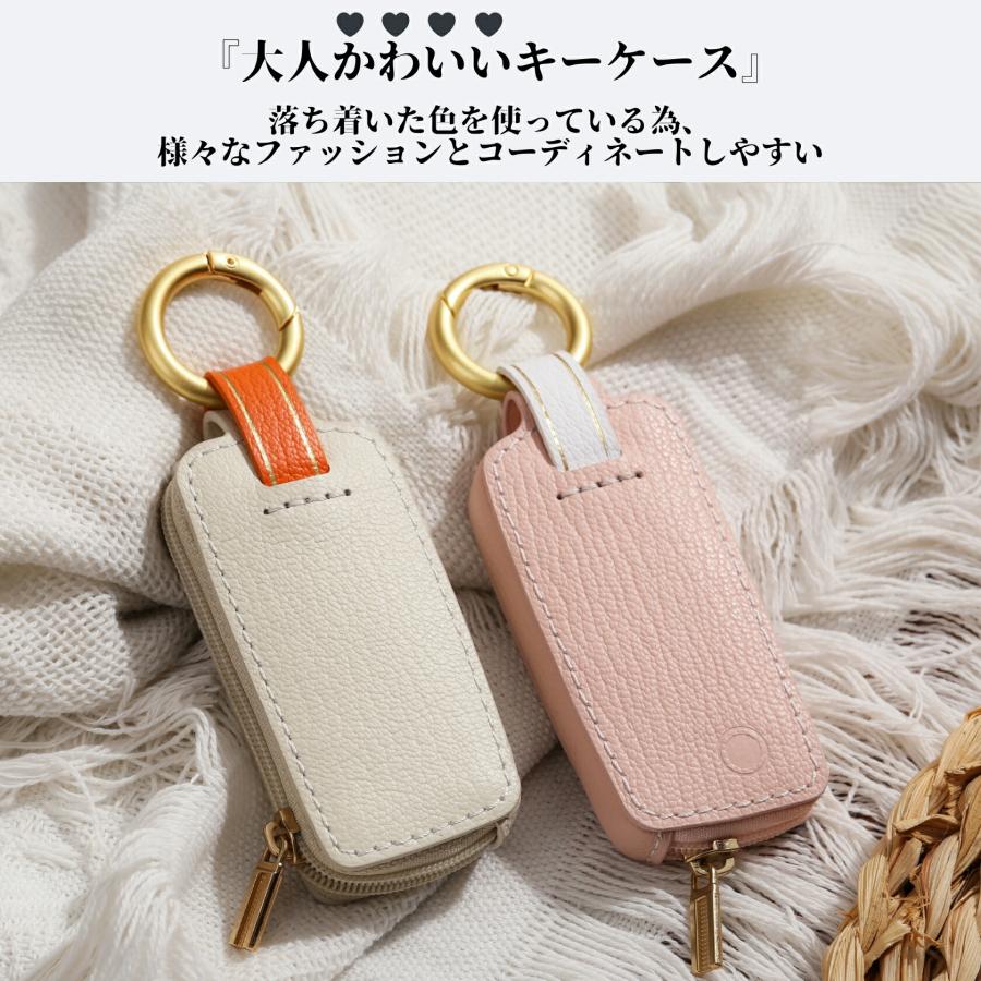 新型キー対応】Tebraキー くすみカラー THKY‐02L ケース 本革 キー