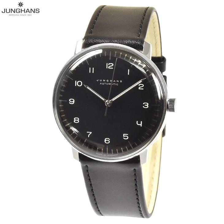 素晴らしい ユンハンス メンズ 黒革腕時計 - レザーベルト - www 