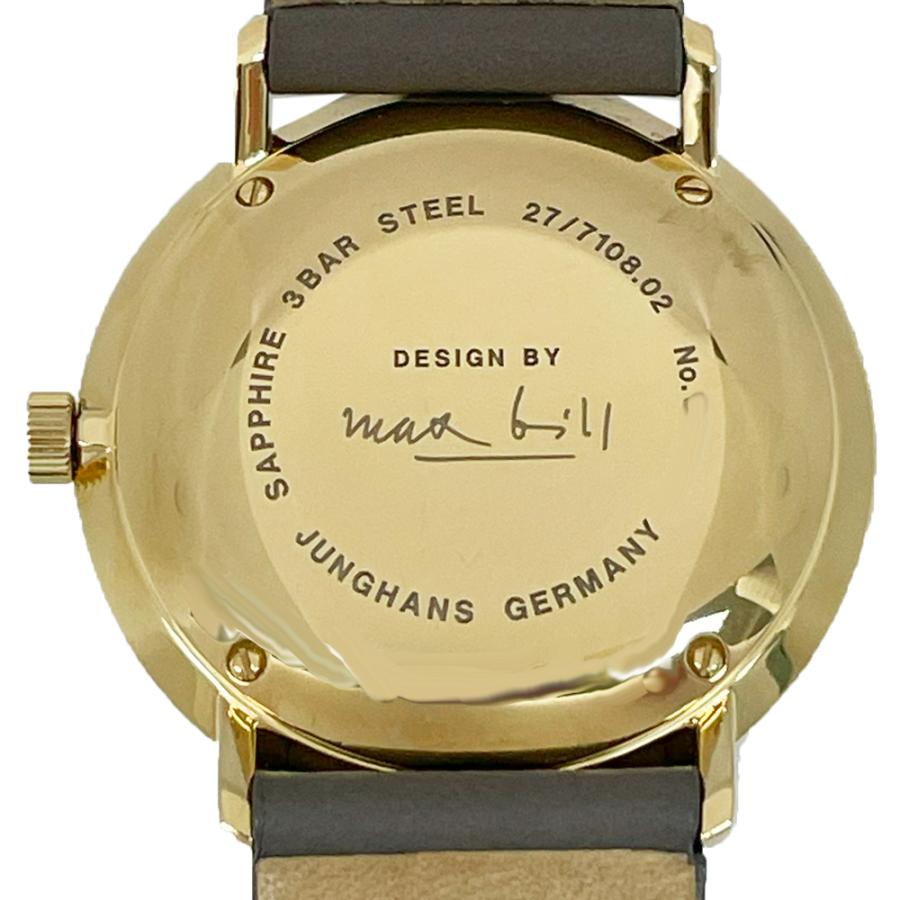 新品 アウトレット JUNGHANS ユンハンス 腕時計 027/7108.02  マックスビル 38mm 自動巻 ユニセックス レザーベルト並行輸入品の画像