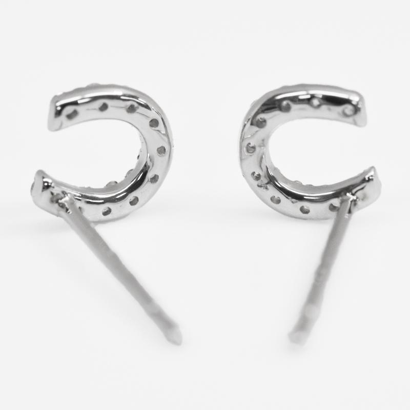 Pt900 0.10ct ダイヤ 馬蹄 ピアス 両耳 プラチナ ダイヤモンド 1個 0.05ct×2 鑑別カード付 メンズ レディース ジュエリー ダイアモンド |  | 03