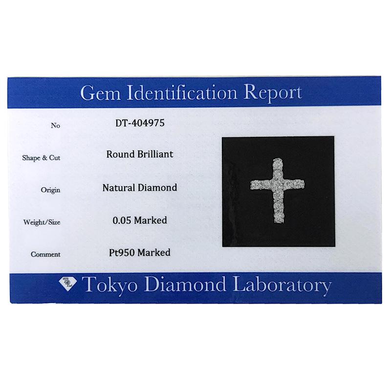 Pt900 0.10ct ダイヤクロス ピアス 両耳 プラチナ ダイヤモンド 1個 0.05ct×2  鑑別カード付 メンズ レディース ジュエリー ダイアモンドの画像
