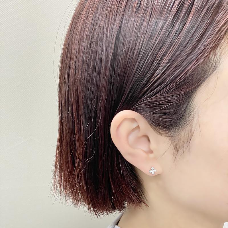 Pt950/900 0.34ct ダイヤ 正クロス ピアス 両耳 プラチナ ダイヤモンド 0.17ct×2  メンズ レディース ジュエリー ダイアモンド |  | 01