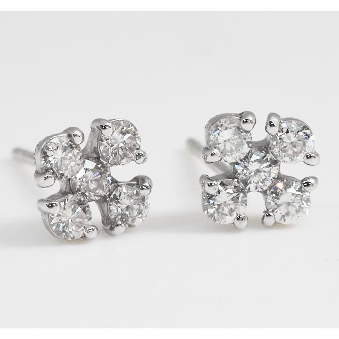 Pt950/900 0.34ct ダイヤ 正クロス ピアス 両耳 プラチナ ダイヤモンド 0.17ct×2  メンズ レディース ジュエリー ダイアモンド |  | 02