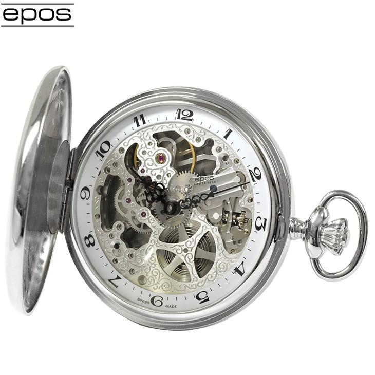 エポス epos 懐中時計 2078P スケルトン ポケット 手巻き タイムピース ユニタス 6497 新品 送料無料 | エポス