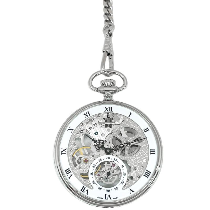 エポス 懐中時計 2121R 裏スケルトン ローマン数字 ポケットウォッチ 手巻き 新品 送料無料 | エポス | 01