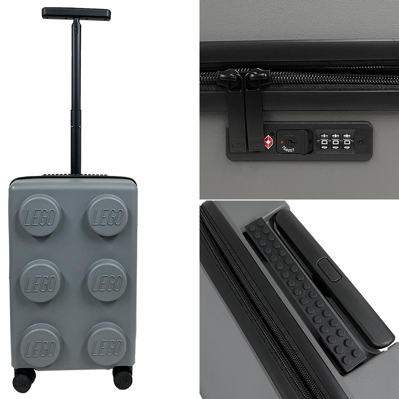 LEGO レゴ  スーツケース 新品・アウトレット  20290-0199 グレー Brick 2x3 Trolley Expandable 小型 軽量 33L  並行輸入品 |  | 04