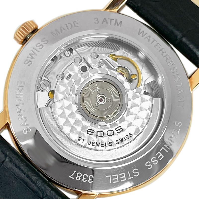 アウトレット! エポス EPOS ORIGINALE 3387GPBK 自動巻き メンズ オリジナーレ デイト スケルトン SWISS MADE 並行輸入品 | エポス | 04