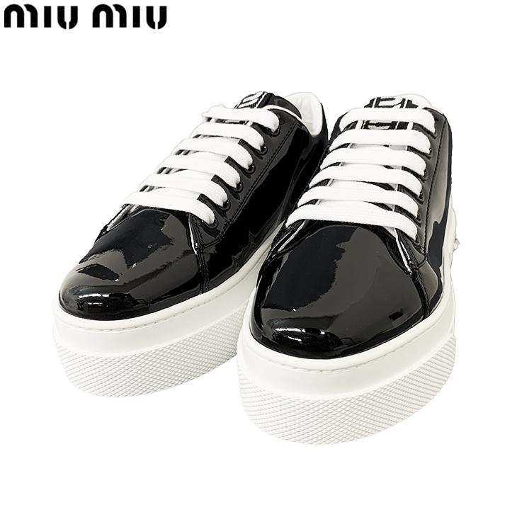 Miu Miu ミュウミュウ パテントレザー スニーカー 5e643 Xzy F0002 黒 靴 サイズ 35 5 36 37 37 5 37 5 38 靴 レザー 新品 5e643cxzyf0002 株式会社スマートタイム 通販 Yahoo ショッピング