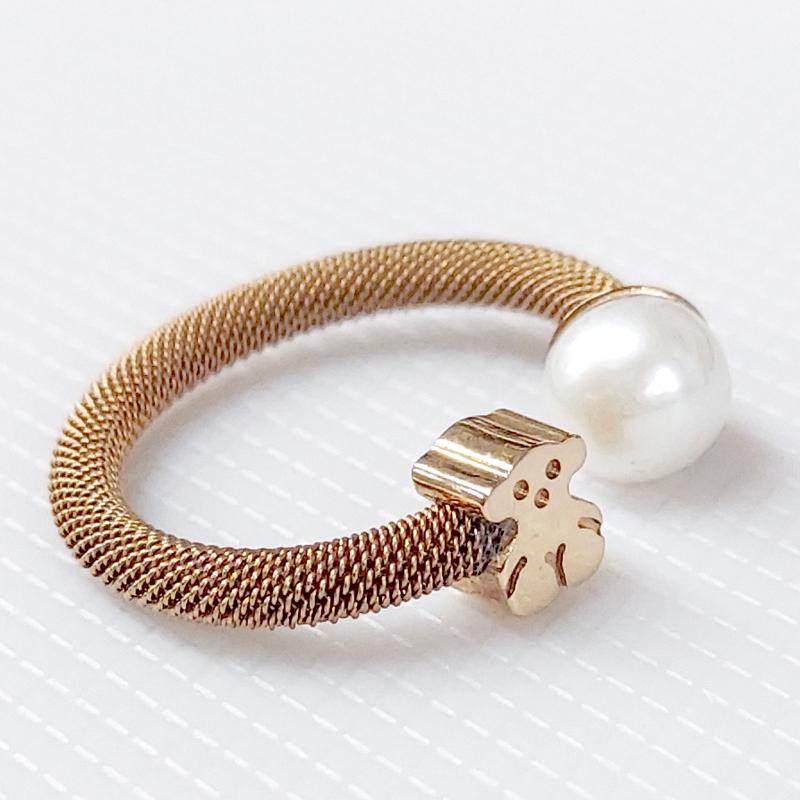 TOUS トウス 新品・アウトレット  リング Mesh くま 613105520 パール 13号 フォークリング PGメッキ 指輪 送料無料 並行輸入品 | TOUS | 02