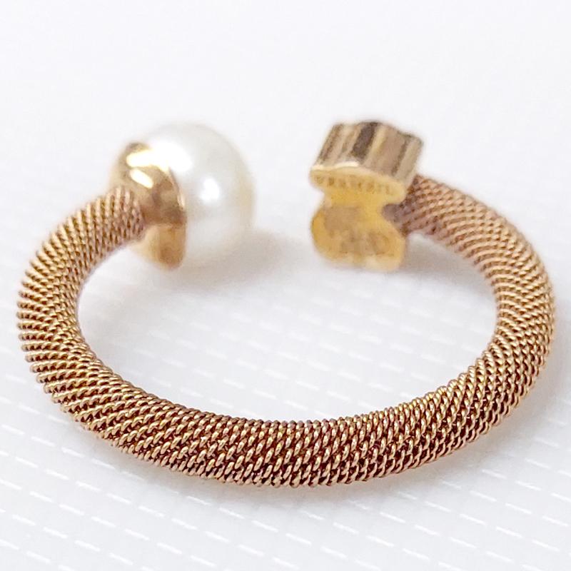 TOUS トウス 新品・アウトレット  リング Mesh くま 613105520 パール 13号 フォークリング PGメッキ 指輪 送料無料 並行輸入品 | TOUS | 03