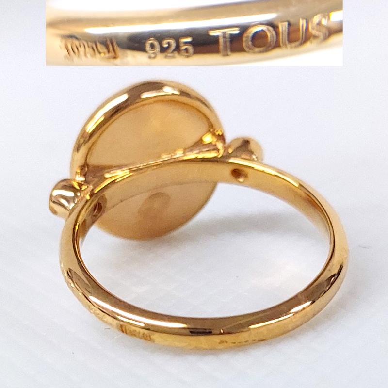 アウトレット！ TOUS トウス   SV925 カメエリング 14号 リング オニキス ルビー くま PGメッキ 指輪 712325510 新品 並行輸入品 | TOUS | 02