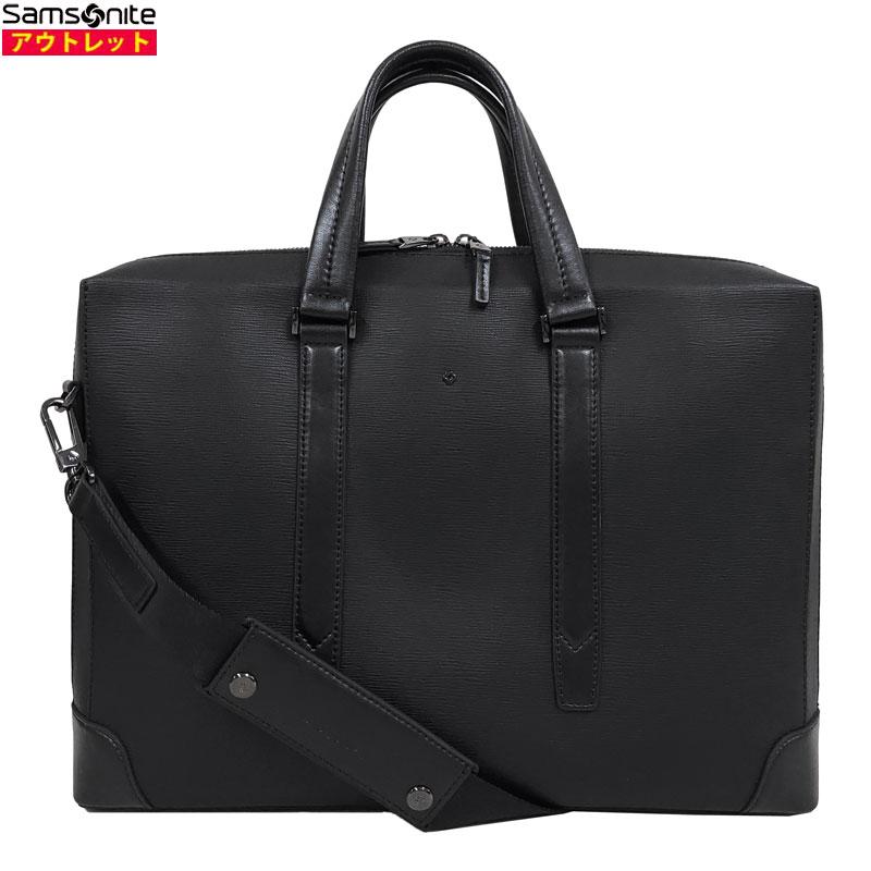 アウトレット！ サムソナイト ブリーフケース HERON GQ8*69001 ブラック レザー ビジネスバッグ 出張 並行輸入品 | Samsonite