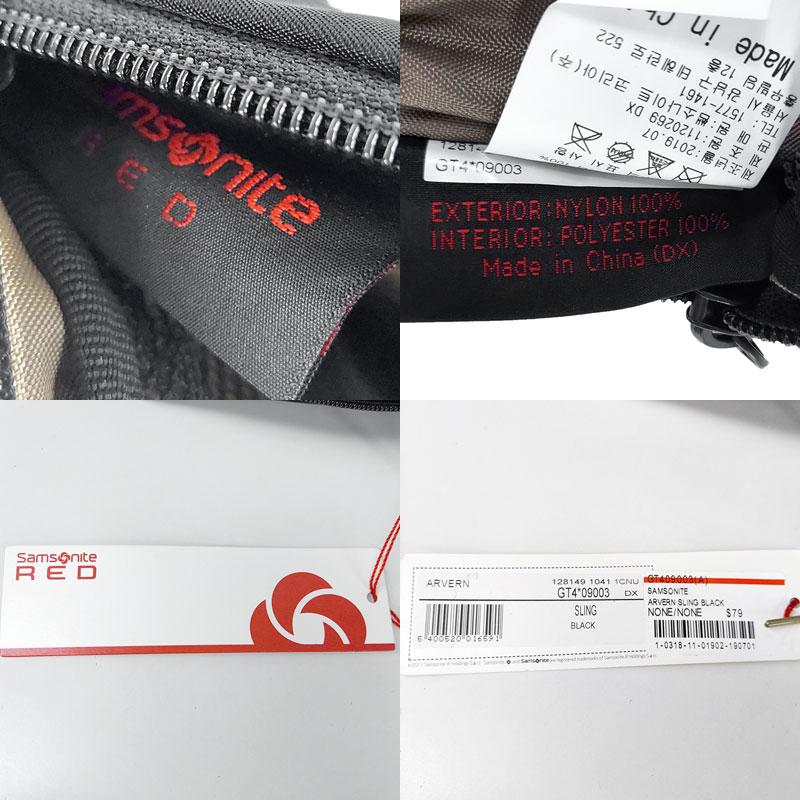 アウトレット！ サムソナイト レッド スリングバッグ ARVERN GT4*09003 ブラック ボディバッグ ワンショルダー 斜め掛け 並行輸入品 | Samsonite RED | 06