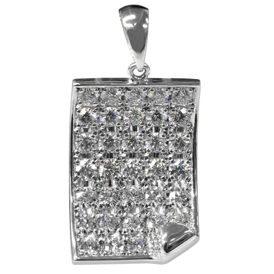 再販無しの1点物 K18WG 1.23ct ダイヤ パヴェ ペンダントトップ チャーム ペンダント ダイヤモンド 18金 ホワイトゴールド メンズ ori24 |  | 02
