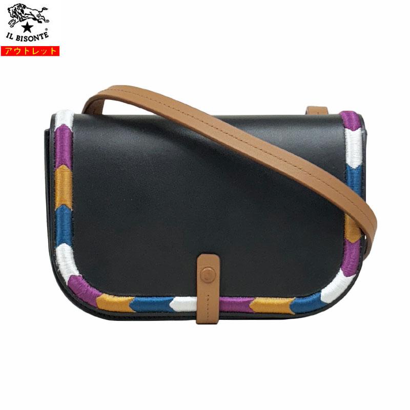 IL BISONTE イルビゾンテ 新品 BCR247 PV0011 ブラック BK265 ポシェット レザー 斜め掛け バッグ 鞄 イタリア製 並行輸入品 | IL BISONTE
