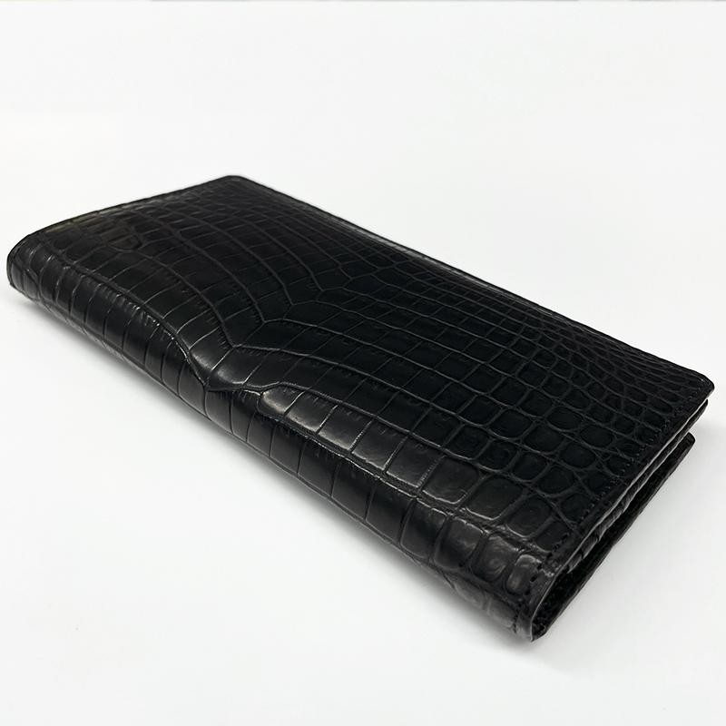 JRA クロコダイル ブラッククロコ 長財布 センター取り ファスナーなし 日本製 【束入れ】【高品質】【極上品】【即日発送】 |  | 04