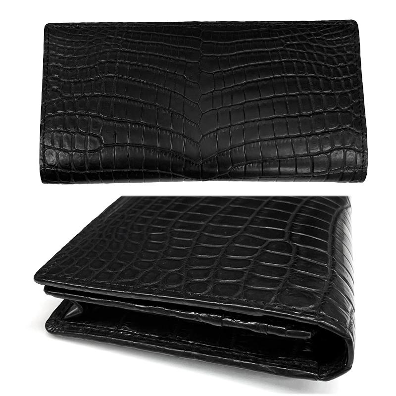 JRA クロコダイル ブラッククロコ 長財布 センター取り ファスナーなし 日本製 【束入れ】【高品質】【極上品】【即日発送】 |  | 05