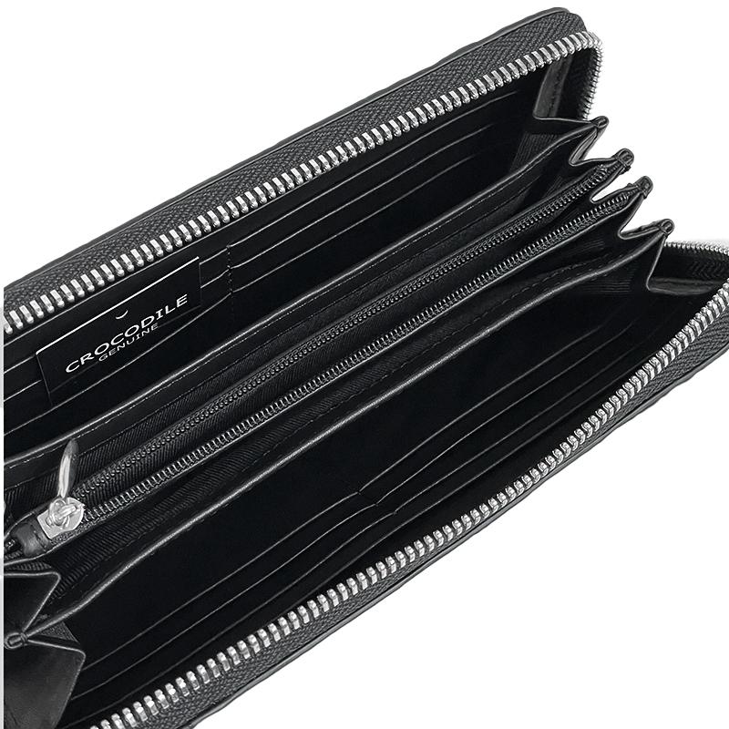 クロコダイル ラウンドファスナー 長財布 ロングウォレット ブラック 黒マット メンズ  ワニ ウォレット MADE IN VIETNAM 新品 |  | 04