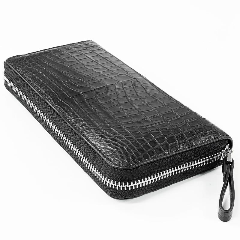 クロコダイル ラウンドファスナー 長財布 ロングウォレット ブラック 黒マット メンズ  ワニ ウォレット MADE IN VIETNAM 新品 |  | 02