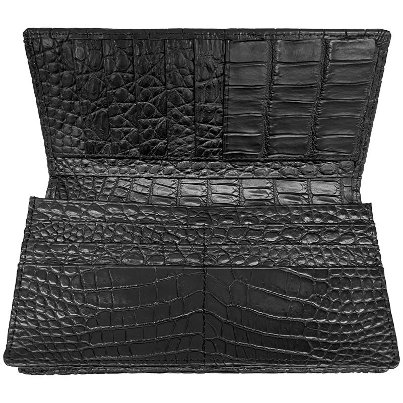 新品 クロコダイル ブラッククロコ 長財布 ファスナー付き小銭入れ